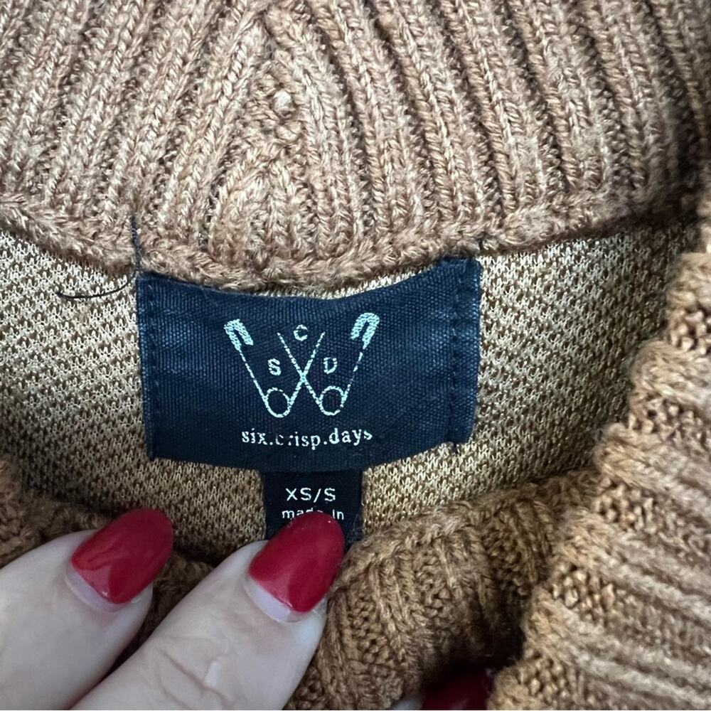 Anthropologie Six Crisp Days Boucle Teddy Sweatshirt Sweater Brown XS Small - Picture 5 of 10